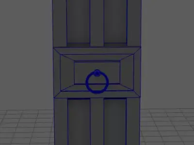 Medieval Old door Low-poly 3D model