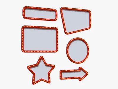 Retro light frame set 3D model