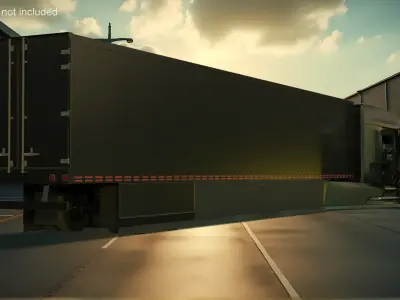  Advanced Long Haul Truck and Trailer Black Rigged for Maya 