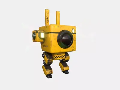 Robot C7 Security - Sentinel Character SciFi Design Low-poly 3D model