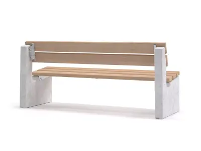 Maro Outdoor Bench with Backrest Free 3D model