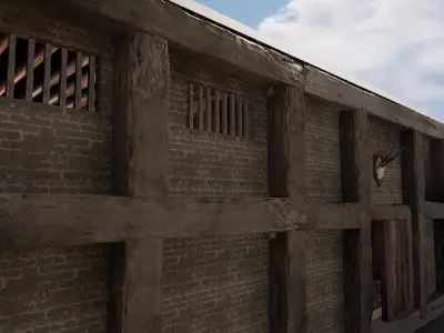 Medieval Celtic Village House Tavern 5 Rooms Exterior Interior 3D model