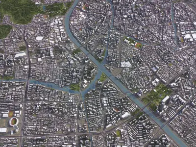 Wuxi - 3D City Model Low-poly 3D model