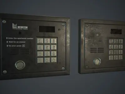 Intercom System PBR Game Ready Low-poly 3D model