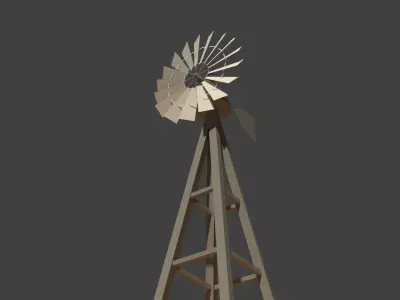 Low Poly Wind Mill Low-poly 3D model