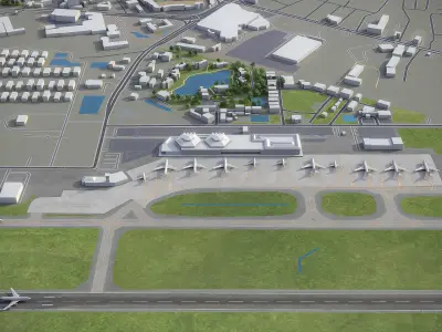 Chiang Mai International Airport - CNX Low-poly 3D model