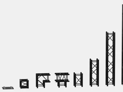 Modular Square Truss System 3D model