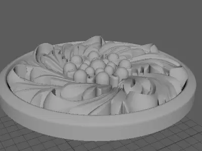 rosette flower on plate 3D model purchase