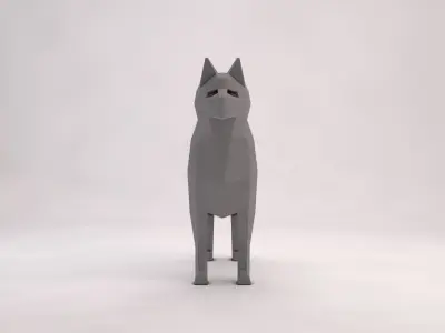 ORIGAMI---Dog dog Free low-poly 3D model