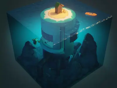 The secret Base Low-poly 3D model