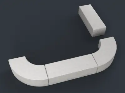 Modern Outdoor Bench 91 PBR Game Ready Low-poly 3D model