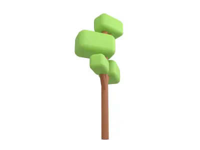 Cartoon Tree v1 Pack 01 Low-poly 3D model