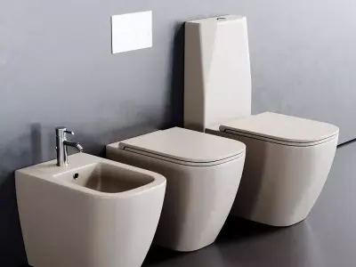 Esedra by SDR Ceramiche Quadra WC Low-poly 3D model