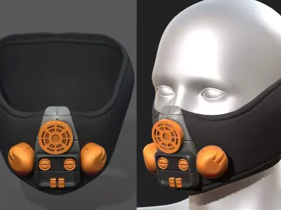 Gas mask respirator scifi futuristic 3d model  Low-poly 3D model