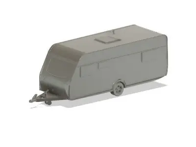 3d printable caravan - Hi poly 3D print model