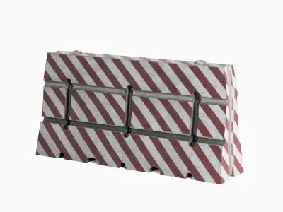 Dirty Traffic Barrier 02 3D model