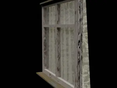 Old White Window Free 3D model
