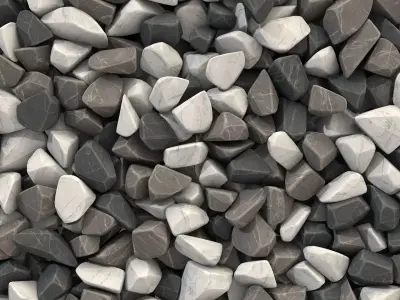 Rock brown white black stone n1 3D model