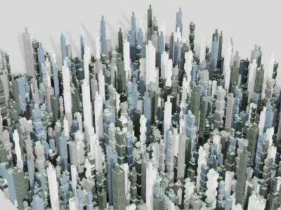 sci-fi city Low-poly 3D model