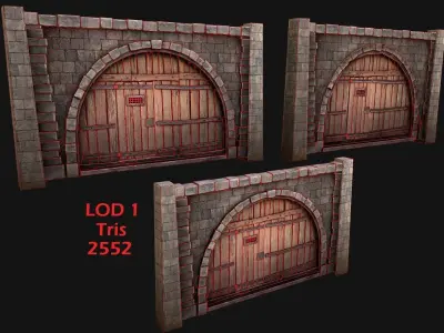 Prison Doors Gate Low-poly 3D model