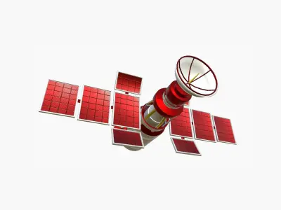 Satellite A10 China - SciFi Space Design Low-poly 3D model