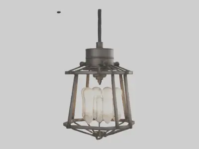Industrialstyle light fixture model Low-poly 3D model