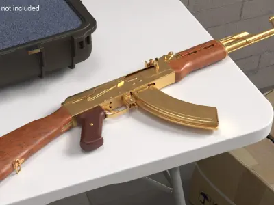 Assembling an AK 47 Gold Rigged Animated for Cinema 4D 