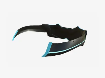 SciFi Glasses F07 Black Grid - Character Design Fashion Low-poly 3D model