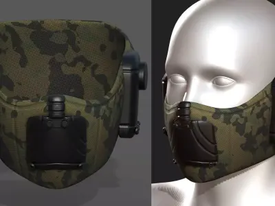 Gas mask respirator scifi futuristic  Low-poly 3D model