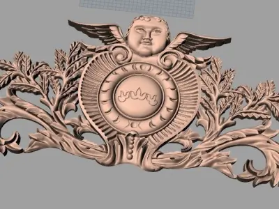 European style flower 3D relief STL Model for cnc engraving E091 3D model