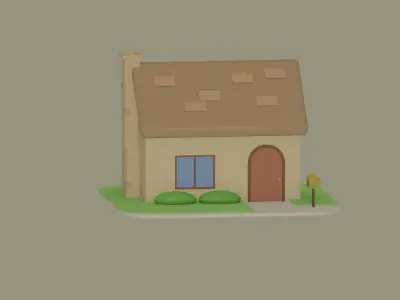 Low Poly House Low-poly 3D model order