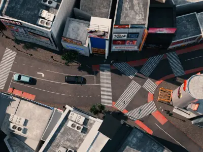 Shibuya Scramble Crossing Shibuya City Tokyo Japan 3D model