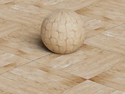 Wood Parquet Floor Texture Pack - 8K PBR SBSAR Low-poly 3D model
