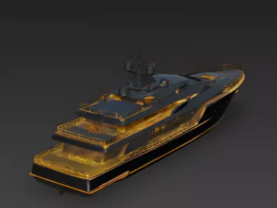 Midnight Monarch Luxury Stealth Yacht 3D Model Low-poly 3D model