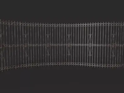 Iron Fence Low-poly 3D model
