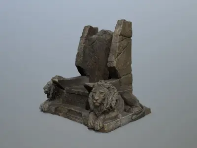 Lion Throne Low-poly 3D model