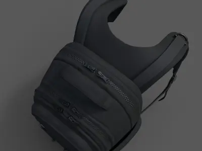 Backpack Camping Generic military Black baggage  Low-poly 3D model