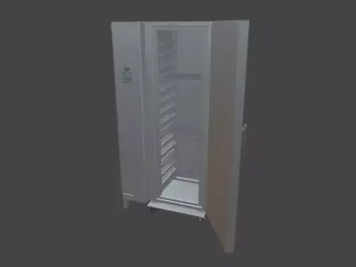 Refrigerator metal cabinet with door Low-poly 3D model