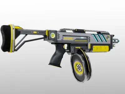 Sci-Fi Shotgun Low-poly 3D model