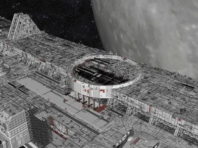 starship troopers lunar base 3D model