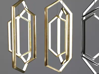 Orbis Hexagon Modern Chandelier 3D model