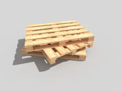 Wooden Pallet Low-poly 3D model