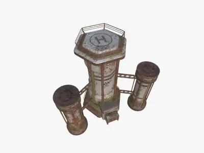 SciFi Facility A10 Abandoned - Sci Fi Exterior Design Low-poly 3D model