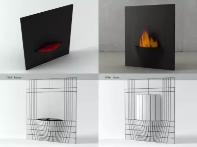 Gaya modern fireplaces for living room Free 3D model