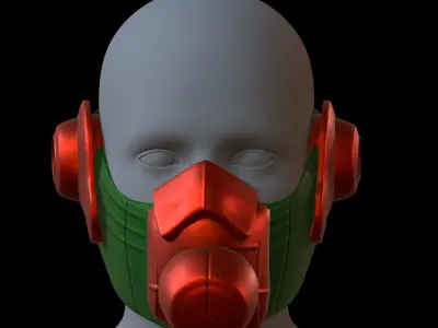 Gas mask helmet 3d model scifi Low-poly  Low-poly 3D model 230