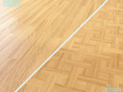 Parquet - Laminate - Wooden floor 2 in 1 Low-poly 3D model 10