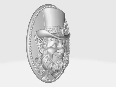 St Patricks Day Leprechaun Wall Plaque Hanging Ornament 3D print model