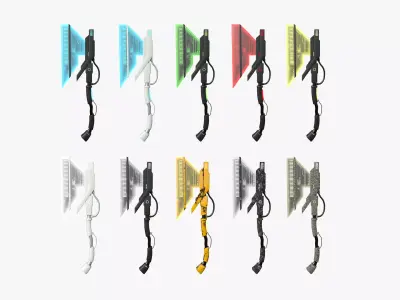 10 SciFi War Axes A Collection - Sci Fi Weapon Design 3D Model Pack