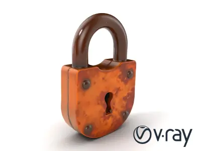 Rusted Metal Lock Antique Design model pack Low-poly 3D model