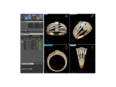 Women Ring Render 3dm STL MTL SLC JCD OBJ FBX Details 3D print model 78
